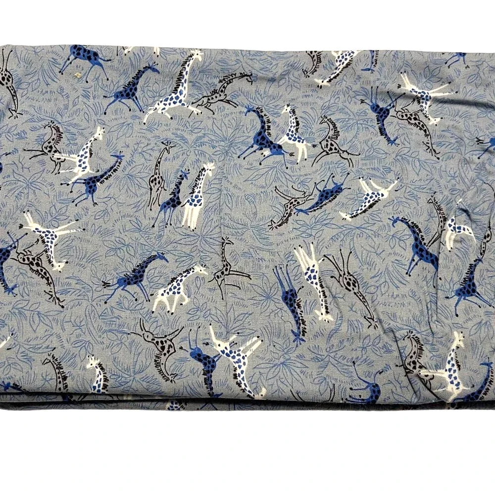 Safari Giraffe‎ Fabric On Blue Background 44